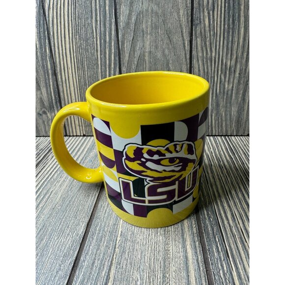 LSU Tigers Checkered Ceramic Mug - Picture 2 of 4